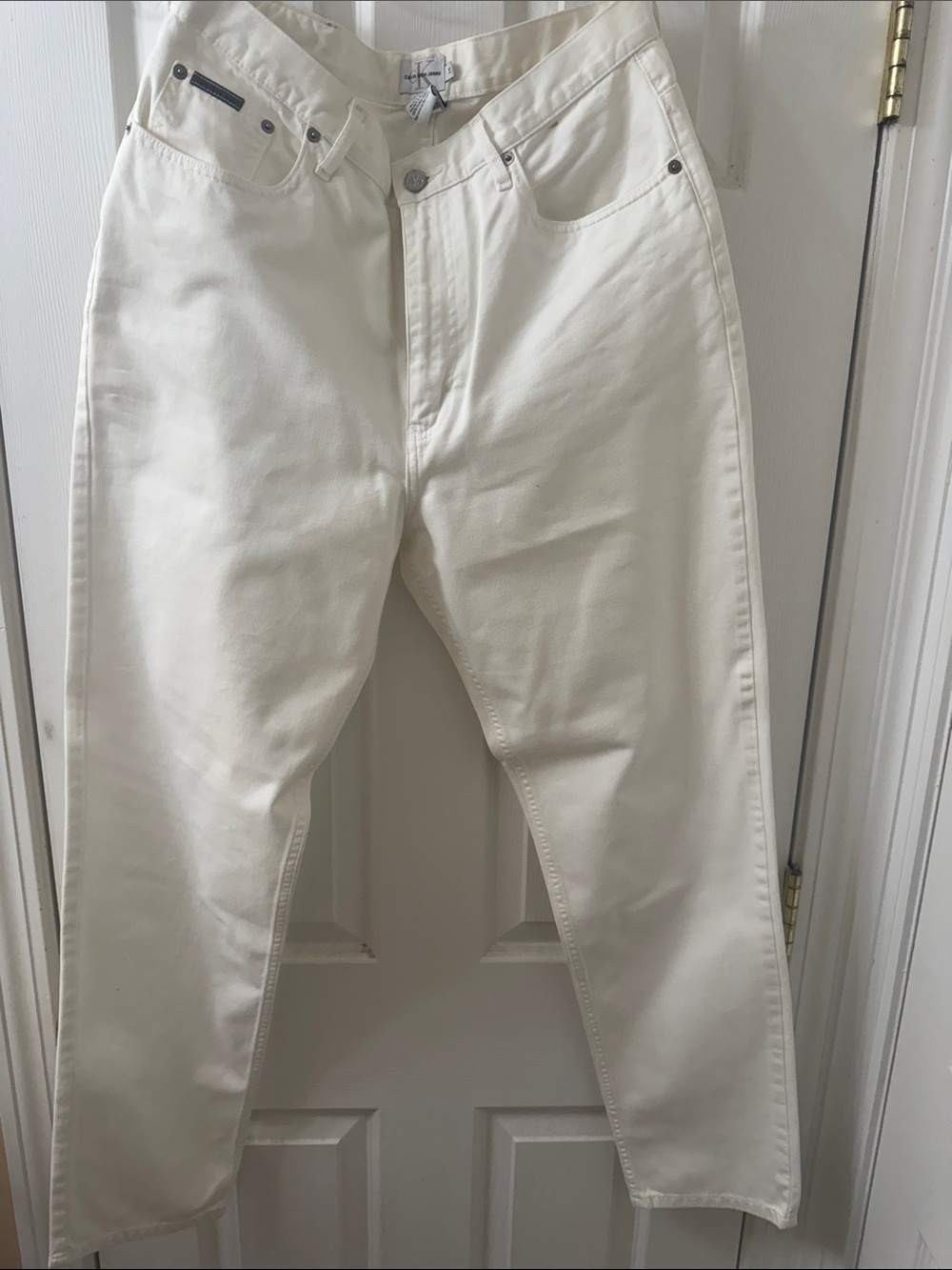 Calvin Klein Jeans Straight Cream Women's Jeans